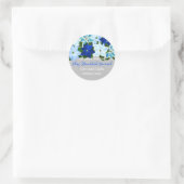 Made with Love - Blue Poinsettias Hanukkah Runder Aufkleber (Tasche)