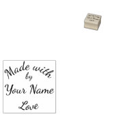 Made With Love By Custom Name Simple Cursive Gummistempel (Stempel)