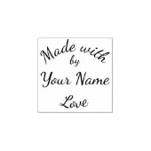 Made With Love By Custom Name Simple Cursive Gummistempel (Prägung)