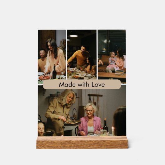 Made with Love Custom Family Photo Acrylic Sign Acrylschild (Vorderseite)