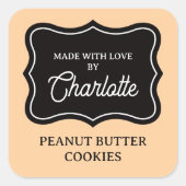 Made with love elegant baked good label stickers (Vorderseite)