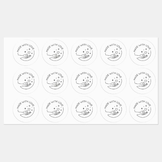 Made with love etiketten (Blatt)