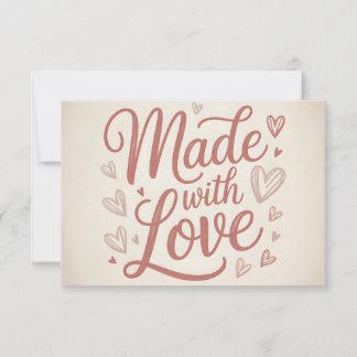 Made with Love Insert Thank You Card Dankeskarte
