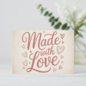 Made with Love Insert Thank You Card Dankeskarte (Stehend Vorderseite)