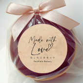 Made with Love Kraft Minimalist Elegant Script Runder Aufkleber