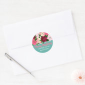 Made with Love - Pink Poinsettias Weihnachten Runder Aufkleber (Umschlag)