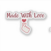 Made With Love Square Sticker (Vorderseite)