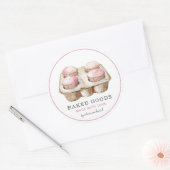 Made With Love Watercolor Baked Goods Runder Aufkleber (Umschlag)