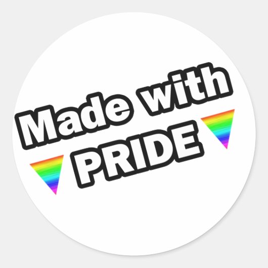 Made with Pride Runder Aufkleber (Vorderseite)