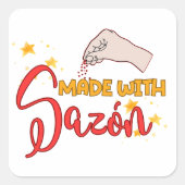 Made with Sazón and a GANT LOT LOT Quadratischer Aufkleber (Vorderseite)