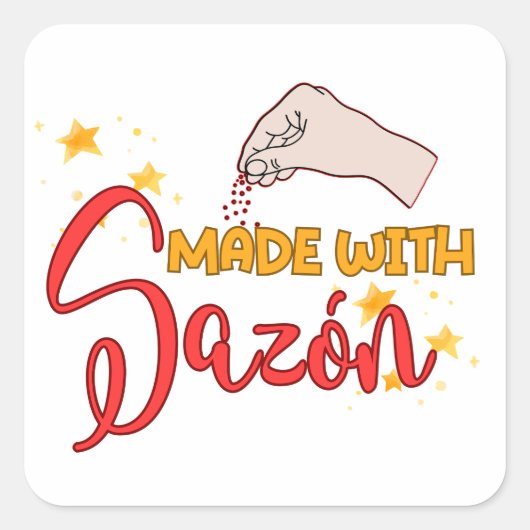 Made with Sazón and a GANT LOT LOT Quadratischer Aufkleber (Vorderseite)