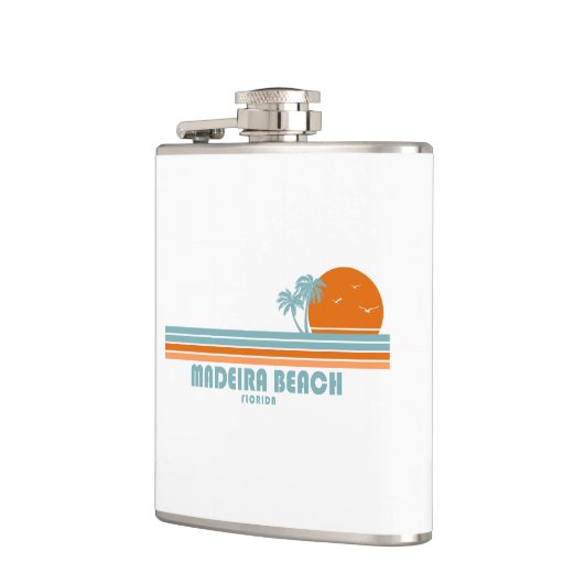 Madeira Beach Florida Sun Palm Trees Flachmann (Links)
