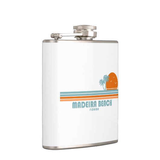 Madeira Beach Florida Sun Palm Trees Flachmann (Rechts)