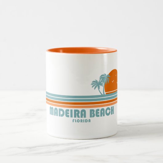 Madeira Beach Florida Sun Palm Trees Zweifarbige Tasse (Mittel)