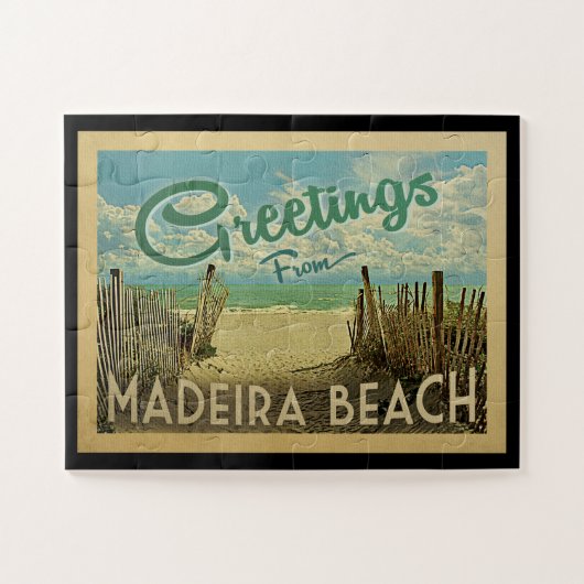 Madeira Beach Vintage Travel Puzzle (Horizontal)