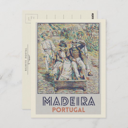 Madeira carreiros do monte illustriert Portugal Postkarte (Vorne/Hinten)