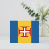 Madeira-Flagge Postkarte (Stehend Vorderseite)