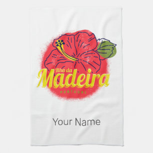Madeira Hibisken Blume Island Portugal Souvenir Geschirrtuch