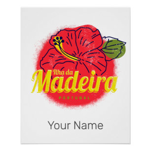 Madeira Hibisken Blume Island Portugal Souvenir Poster
