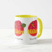 Madeira Hibisken Blume Island Portugal Souvenir Tasse (VorderseiteRechts)