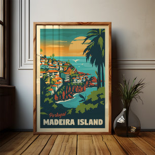 Madeira Insel Reiseplakat Vintage Wandkunst Poster