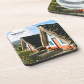 Madeira Island Foto mit typischen Häusern, Portuga Getränkeuntersetzer (Linke Seite)