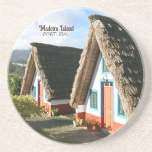 Madeira Island Foto mit typischen Häusern, Portuga Getränkeuntersetzer