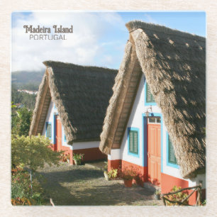 Madeira Island Foto mit typischen Häusern, Portuga Glasuntersetzer