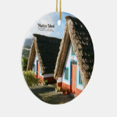 Madeira Island Foto mit typischen Häusern, Portuga Keramik Ornament (Rechts)