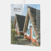 Madeira Island Foto mit typischen Häusern, Portuga Ornament Aus Glas (Vorderseite links)