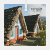 Madeira Island Foto mit typischen Häusern, Portuga Ornament Aus Glas (Rückseite)