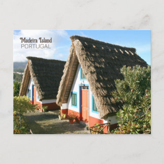 Madeira Island Foto mit typischen Häusern, Portuga Postkarte