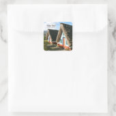 Madeira Island Foto mit typischen Häusern, Portuga Quadratischer Aufkleber (Tasche)