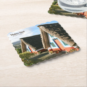 Madeira Island Foto mit typischen Häusern, Portuga Untersetzer