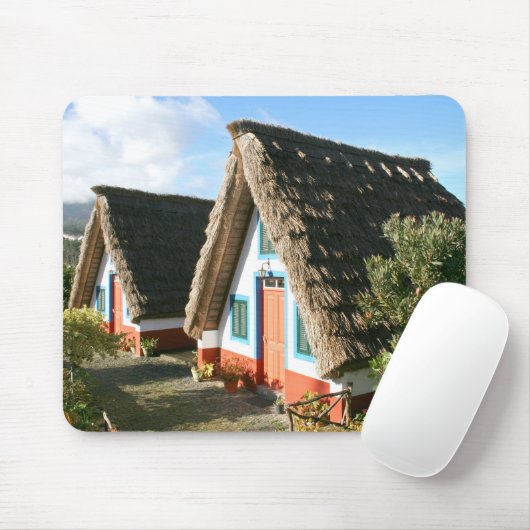 Madeira Island Foto mit typischen Häusern von Sant Mousepad (Mit Mouse)
