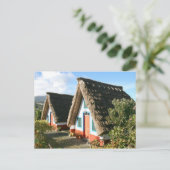 Madeira Island Foto mit typischen Häusern von Sant Postkarte (Stehend Vorderseite)