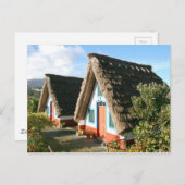 Madeira Island Foto mit typischen Häusern von Sant Postkarte (Vorne/Hinten)