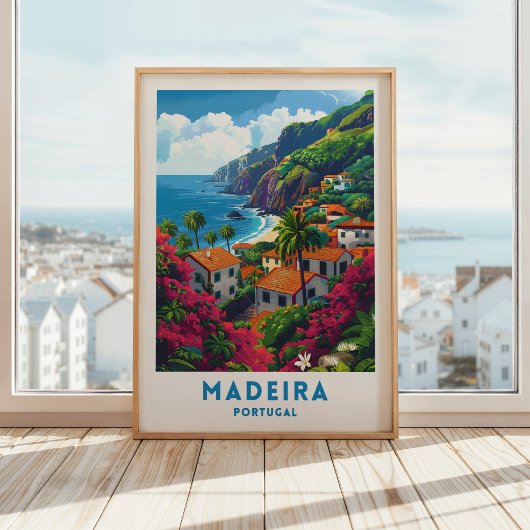 Madeira Island Reiseplakat Portugal Mauer Art Poster