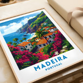 Madeira Island Reiseplakat Portugal Mauer Art Poster