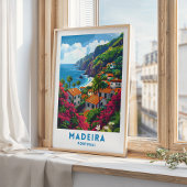 Madeira Island Reiseplakat Portugal Mauer Art Poster