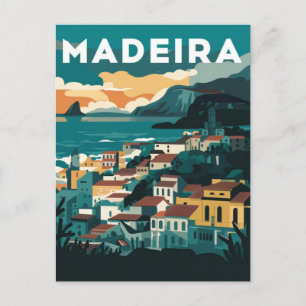 Madeira Portugal Aquarellmalerei Postkarte