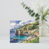 Madeira Portugal Aquarellmalerei Postkarte (Stehend Vorderseite)