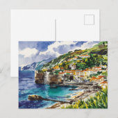 Madeira Portugal Aquarellmalerei Postkarte (Vorne/Hinten)