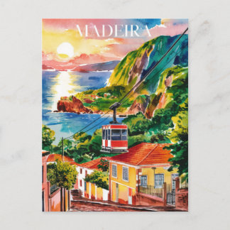 Madeira Portugal Aquarellmalerei Postkarte
