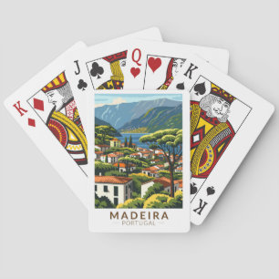 Madeira Portugal Insel Reise Kunst Vintage Spielkarten