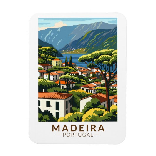 Madeira Portugal Insel Reisen Art Vintag Magnet (Vertikal)
