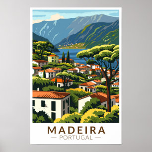 Madeira Portugal Insel Reisen Art Vintag Poster