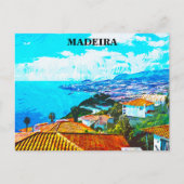 Madeira Portugal Panorama View Illustration Postkarte (Vorderseite)