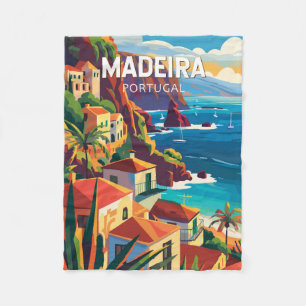 Madeira Portugal Reise Kunst Vintage Fleecedecke
