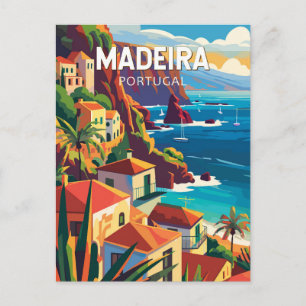 Madeira Portugal Reise Kunst Vintage Postkarte